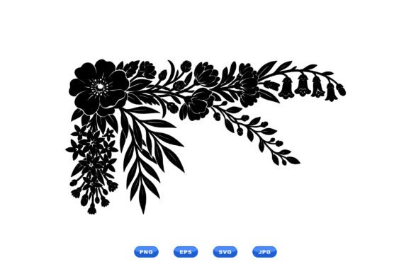 Boho Floral Corner Clipart: Graphics & Illustrations for Handmade Brands