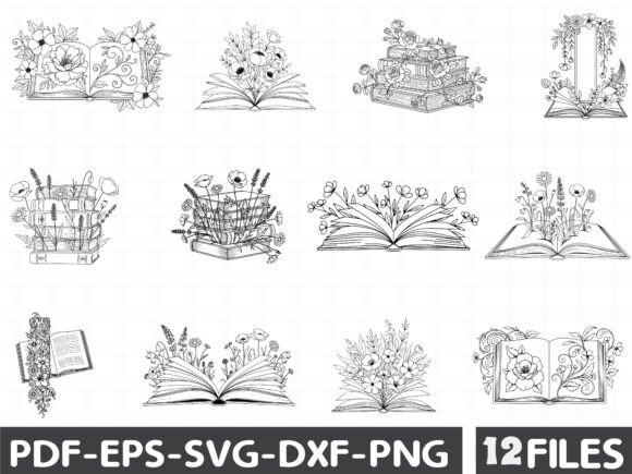 Book Lover Floral Reading: Premium Graphics and Illustrations for Branding