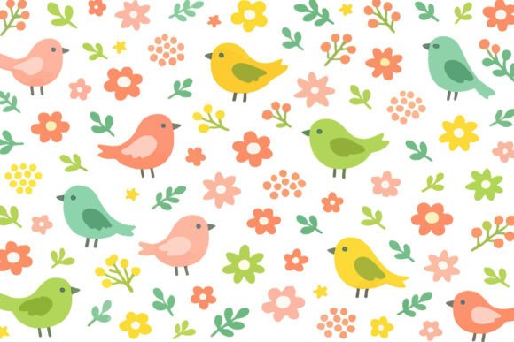 Cute Bird Floral Seamless Pattern Review