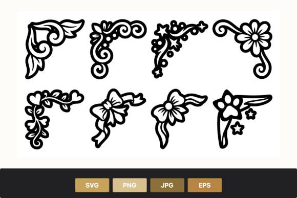 Decorative Floral and Bow Corner Vector Graphics Review