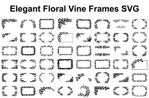 Elegant Floral Vine Frames: Premium Graphics for Illustrations