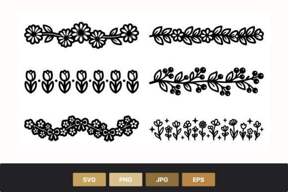 Floral Border Flower Pattern Line Art Graphics and Illustrations Review