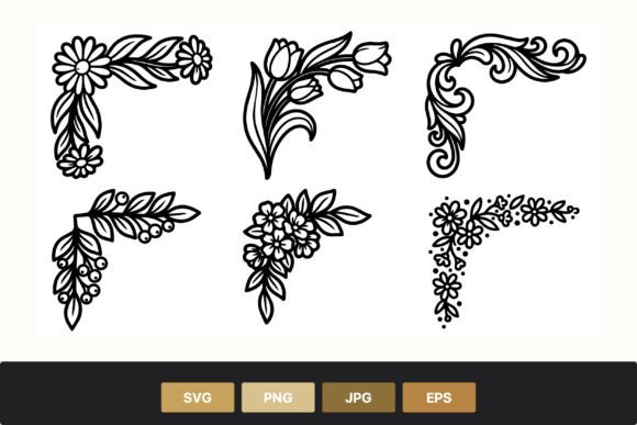 Floral Corner Borders Black White: A Graphics Review for Illustrations