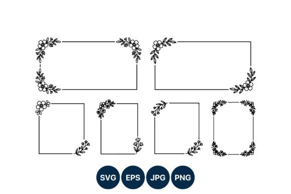 Floral Corner Frames Black and White: Essential Graphics for Illustrations