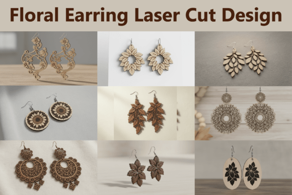 Floral Earring Cut File Pack: Graphics & Illustrations for Bloggers