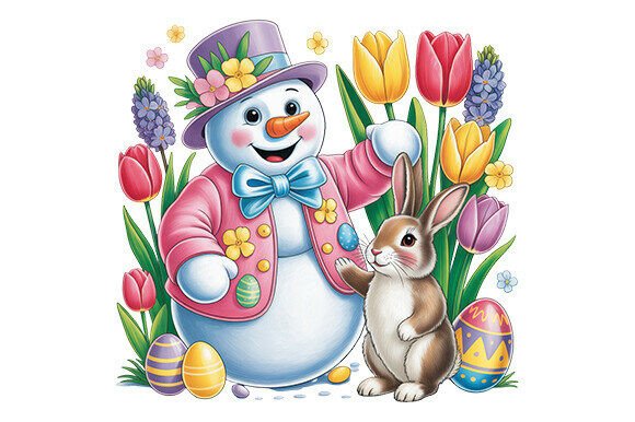 Floral Easter Snowman Png: A Graphics and Illustrations Review