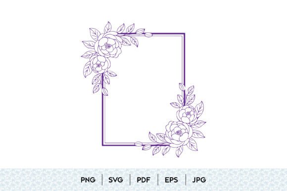 Floral Wedding Frame SVG: Elegant Graphics for Illustrations