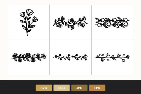 Hand Drawn Floral Branches: Graphics & Illustrations for Crafters