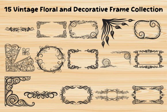 Intricate Floral and Swirl Border Design for Graphics & Illustrations