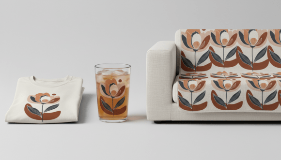 Mid Century Retro Floral Pattern Design Graphics & Illustrations Review