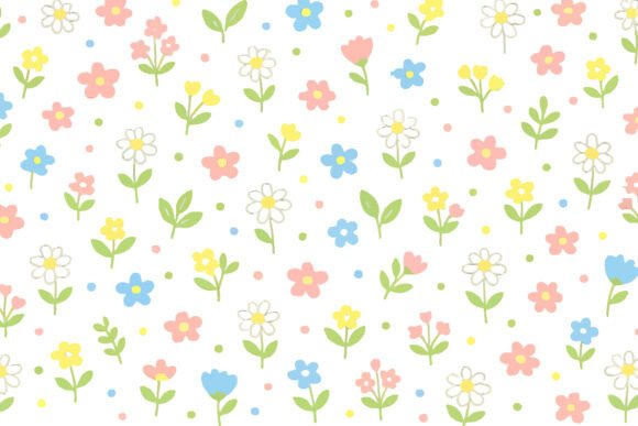 Pastel Floral Seamless Pattern Vector for Graphics & Illustrations