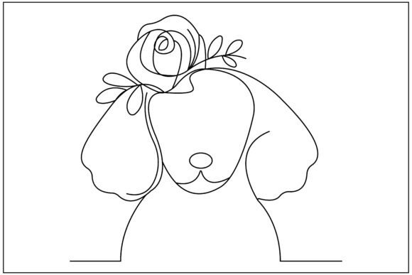 Poodle Floral Crown Line Art: Graphics & Illustrations Review