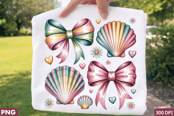 Seashell Floral PNG, Seashell Sublimatio