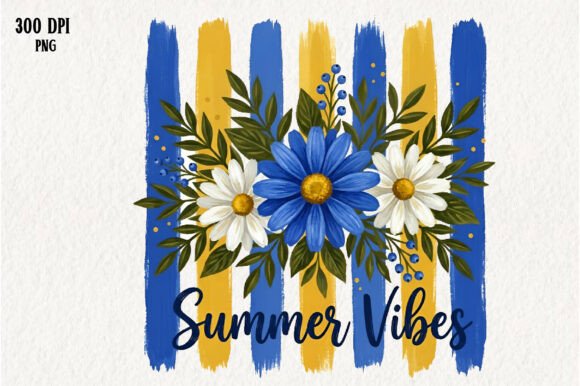 Summer Vibes Daisy Floral PNG: Graphics & Illustrations Review
